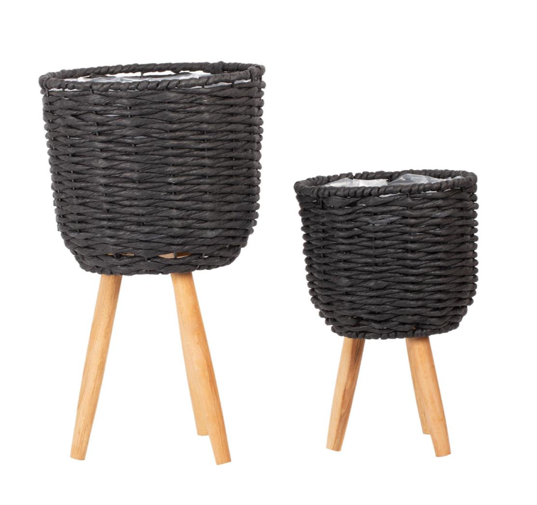 Panier Wood Legs Black