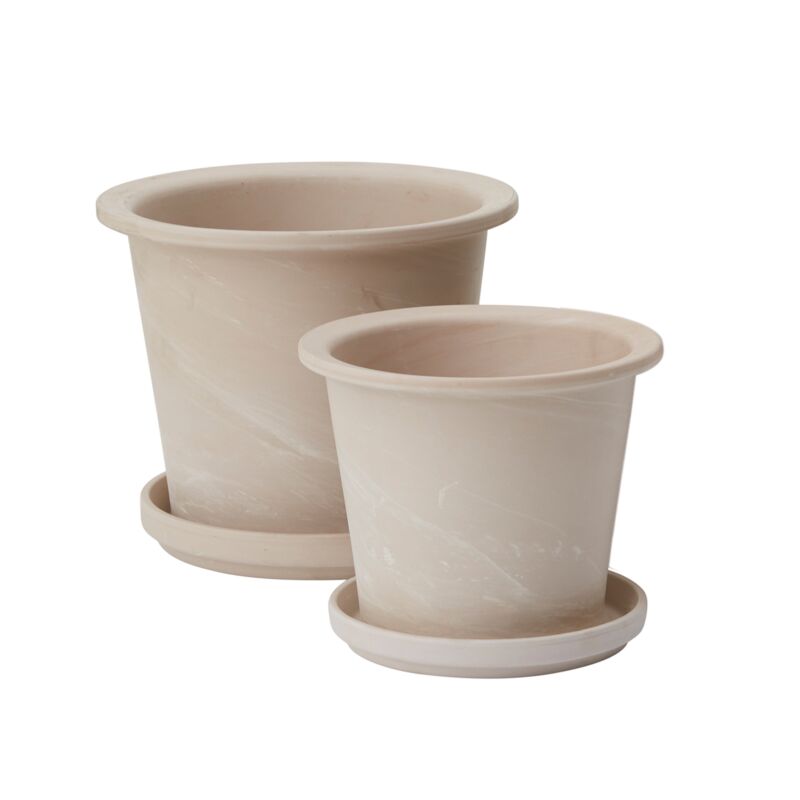 Pot et soucoupe Granite