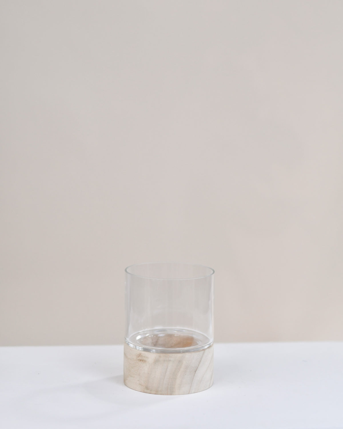 Vase avec base en bois